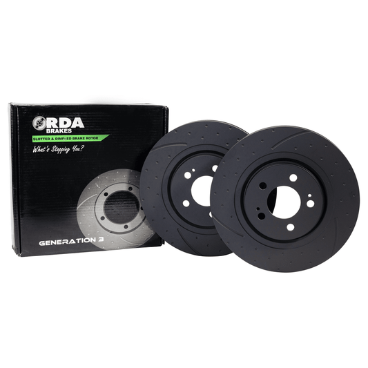 RDA Slotted And Dimpled Brake Rotor Pair 313mm Front - RDA841D