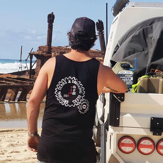 Singlet Graphic Print Grinding Gears Black - SM1141BKS